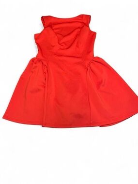Red Fit-and-Flare Sleeveless Dress